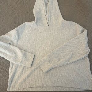 Old Navy Light Gray Semi Cropped Kids Hoodie